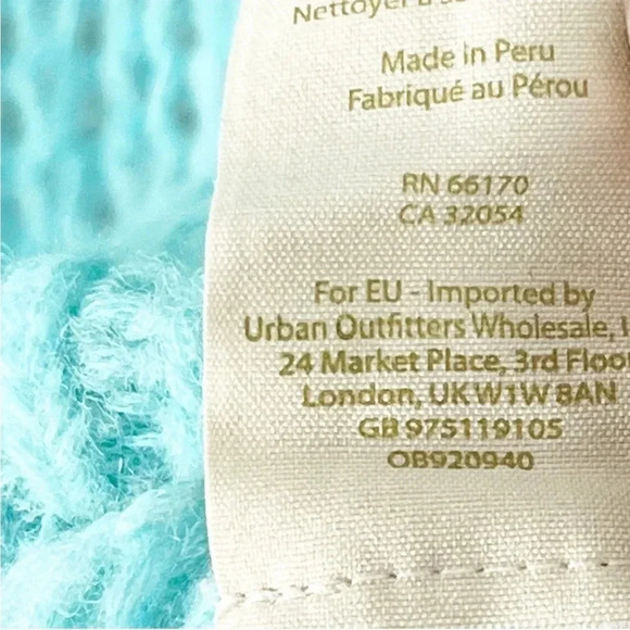 FREE PEOPLE Light And Lofty Alpaca Wool Blend Sky Blue Open Knit Sweater Small - Picture 4 of 5